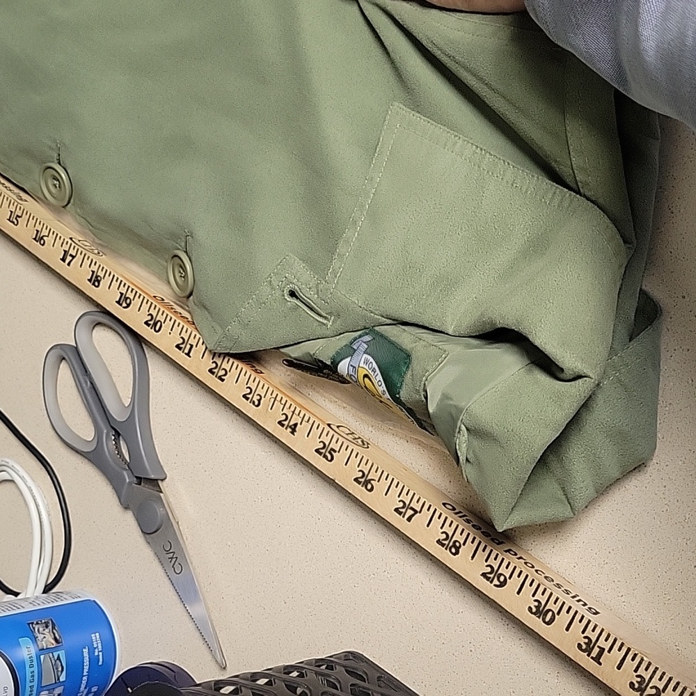 Cabelas Sage Green Button Up Jacket Collared Outdoor Coat Womens L - Picture 11 of 12